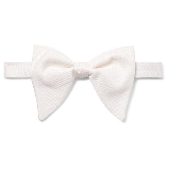 NWT Gucci - Pre-Tied Silk-Grosgrain Bow Tie - Men - White 100% Authentic - Picture 1 of 8